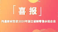 PG电子·麻将胡了官方网站新材荣获2020年“浙江省新零售示范企业”称号